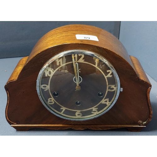 89 - Ganter Brothers Mid Century Chime Clock with Key & Pendulum