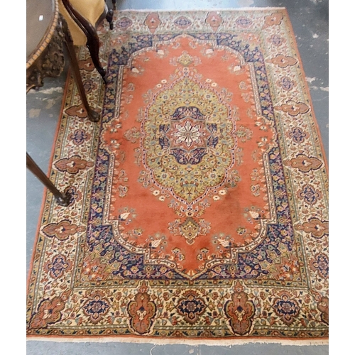 99 - Red Hand Knotted Wool Rug - C. 263cm x 173cm