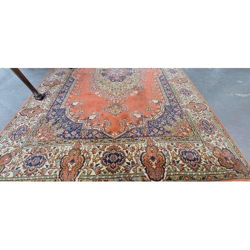 99 - Red Hand Knotted Wool Rug - C. 263cm x 173cm