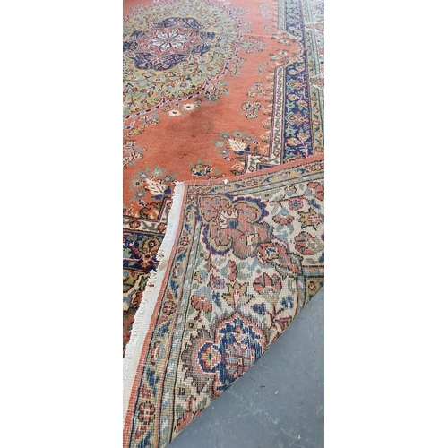 99 - Red Hand Knotted Wool Rug - C. 263cm x 173cm