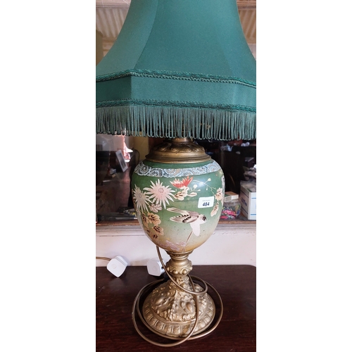 484 - Pair of Ceramic & Gilded Base Table Lamps - C. 74cm H