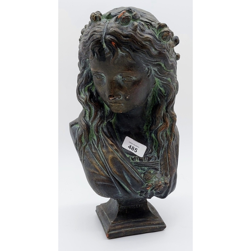 485 - Heavy Moulded Bust of Ophelia - C. 34cm H