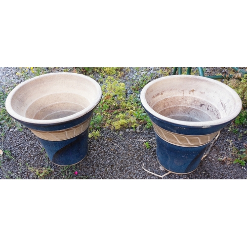 492 - Pair of Glazed Ceramic Planters - C. 35cm W x 32cm H