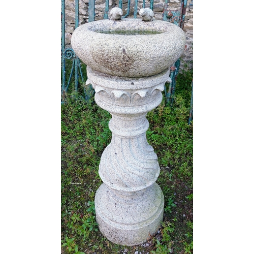 510 - Carved Granite Birdbath - C. 120cm H