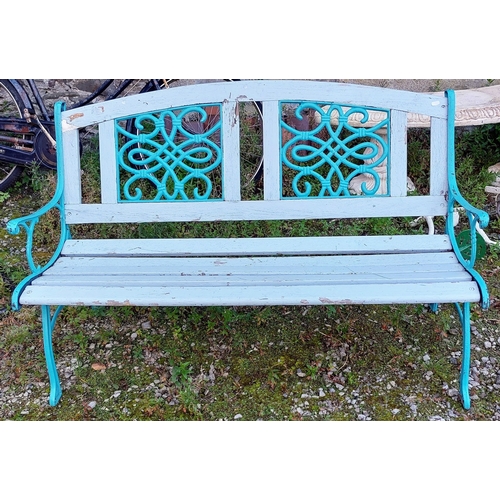 522 - Metal End Garden Bench - C. 126cm W