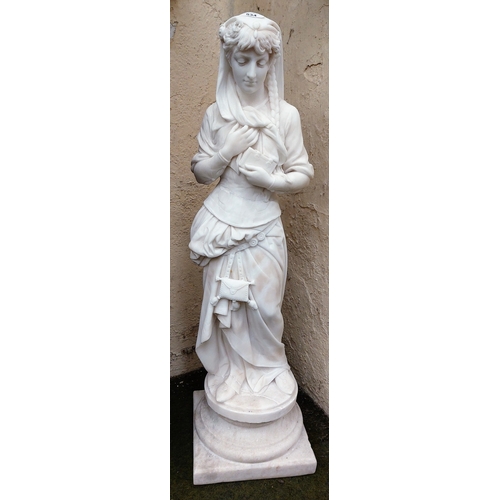 534 - Italian Florentine Sculpture of Lady - C. 88cm H