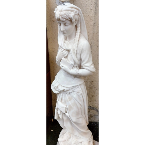 534 - Italian Florentine Sculpture of Lady - C. 88cm H