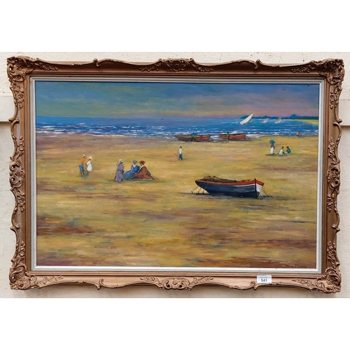 541 - Norman J McCaig 1929-2001. Oil on Board. Coastal Scene Looking Towards Bray From Killiney Beach - C.... 