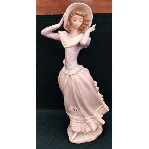 571 - Lladro figure of Lady - C. 36cm H