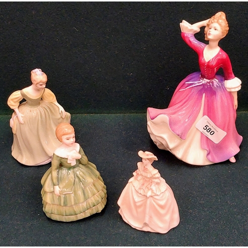 580 - 3 Royal Doulton Figurines and 1 Coalport Figurine