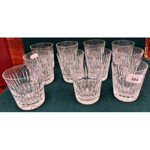 584 - 11 Quality Cut Glass Tumblers