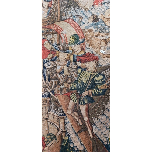 595 - Large French Tapestry - C. 140cm W x 198cm H