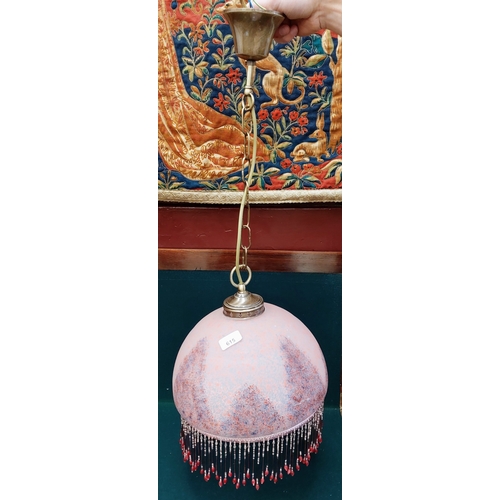 615 - French Glass and Tassel Hall Light - C. 30cm W