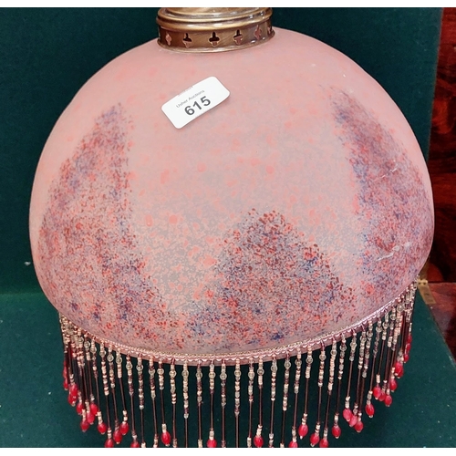 615 - French Glass and Tassel Hall Light - C. 30cm W