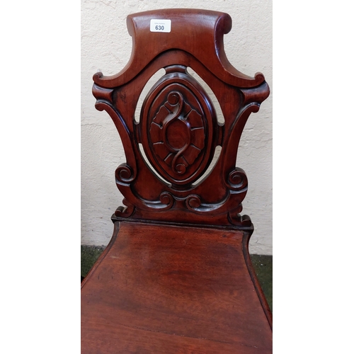 630 - Pair of Mahogany Carved Shield Back Chairs