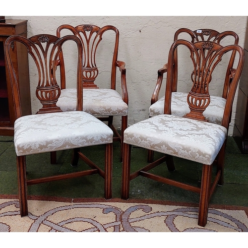 643 - Pair of Armchairs and a Pair of Matching Chairs in the Georgian Style