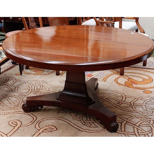 647 - Victorian Mahogany Circular Pod Base Tip Up Table - C. 135cm W x 74cm H