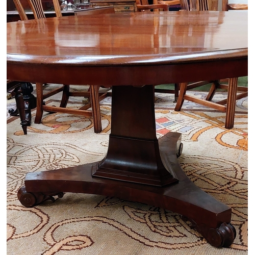 647 - Victorian Mahogany Circular Pod Base Tip Up Table - C. 135cm W x 74cm H