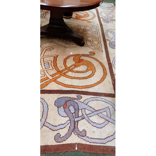 649 - Celtic Design Wool Carpet - C. 395cm x 348cm (ex Alfie Byrne Lord Mayor of Dublin)