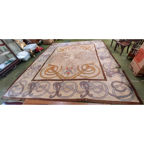 649 - Celtic Design Wool Carpet - C. 395cm x 348cm (ex Alfie Byrne Lord Mayor of Dublin)