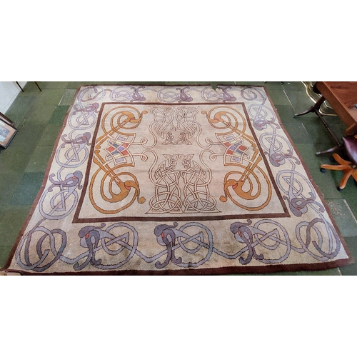 649 - Celtic Design Wool Carpet - C. 395cm x 348cm (ex Alfie Byrne Lord Mayor of Dublin)