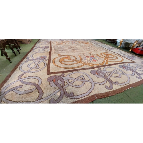 649 - Celtic Design Wool Carpet - C. 395cm x 348cm (ex Alfie Byrne Lord Mayor of Dublin)