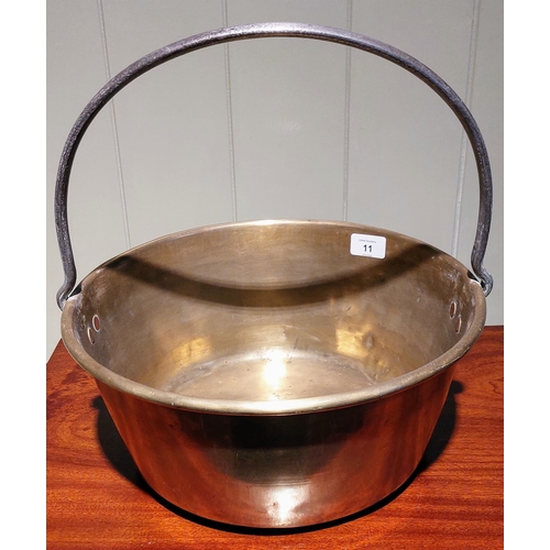 11 - Brass Preserving Pan - C. 35cm W