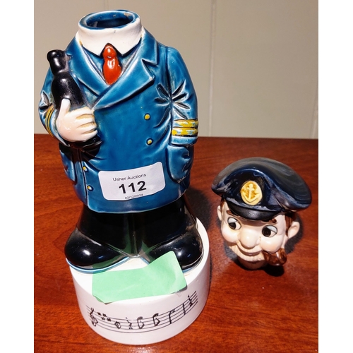 112 - Musical Ceramic Sea Captain Bottle