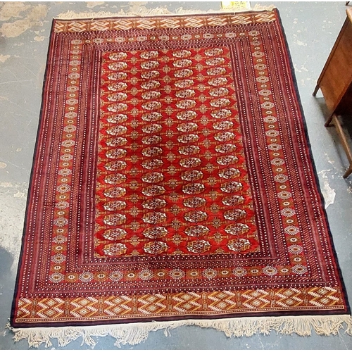 117 - Iranian Red Hand Knotted Wool Rug - C. 225cm x 310cm