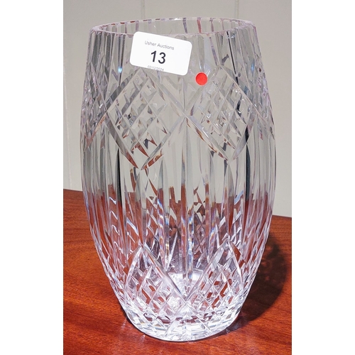 13 - Cut Glass Vase - C. 25cm H x 14cm W