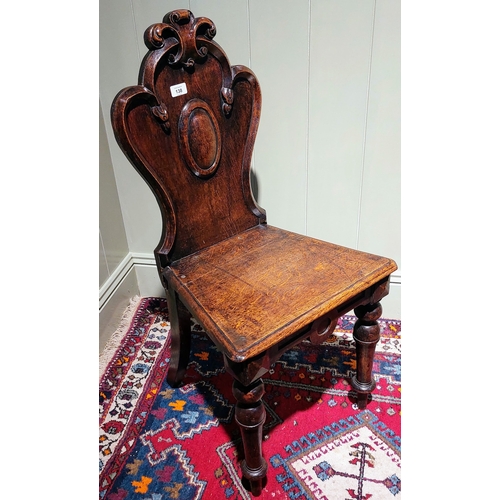 138 - Carved Oak Hall Chair