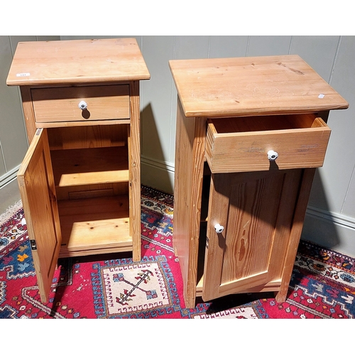 144 - Pair of Waxed Pine Lockers - C. 42cm W x 38cm D x 80cm H