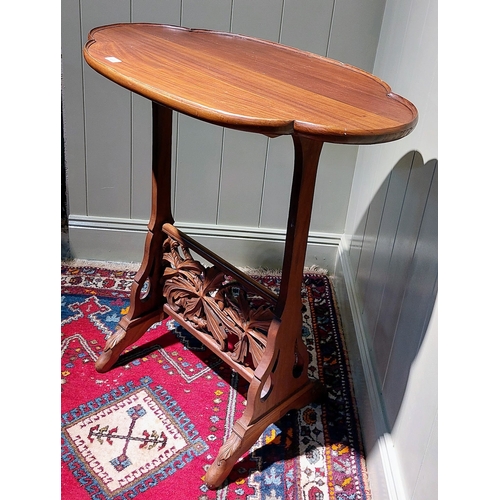 149 - Tall Carved Base Occasional Table with Pie Crust Top - C. 86cm W x 50cm D x 91cm H