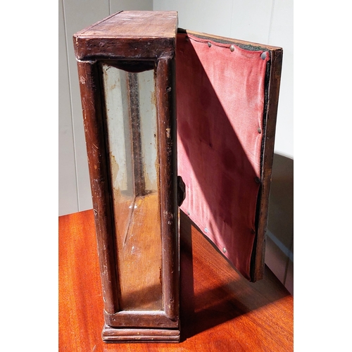 150 - Neat Victorian Mahogany Display Case - C. 32cm W x 11cm D x 42cm H