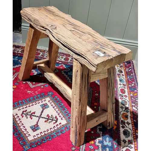 155 - Rustic Wooden Stool - C. 61cm W x 21cm D x 47cm H