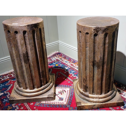 165 - Pair of Composite Pillar Pedestal Stands - C. 37cm W at base x 66cm H