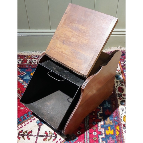 170 - Mahogany Coal Box with Brass Handle and Shovel