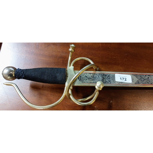 172 - Spanish Ceremonial / Officers Sword - C. 100cm