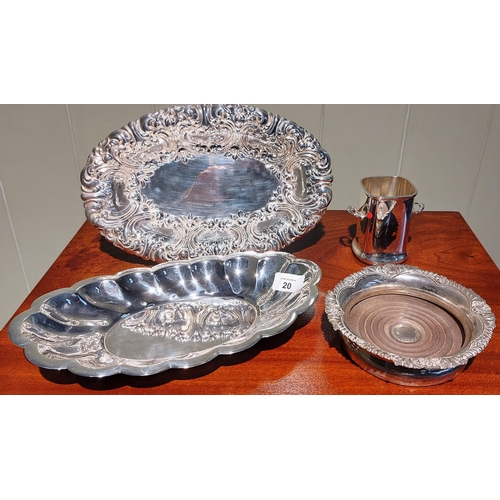 20 - 4 Pieces of Silver Plate inc Coaster & Plates