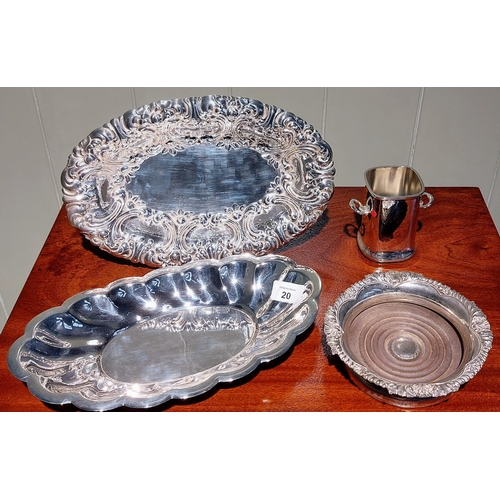 20 - 4 Pieces of Silver Plate inc Coaster & Plates