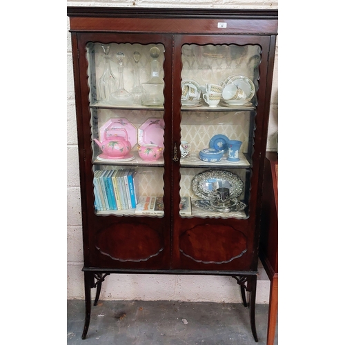 22 - Neat Edwardian Display Cabinet - C. 97cm W x 33cm D x 171cm H