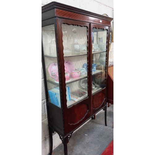 22 - Neat Edwardian Display Cabinet - C. 97cm W x 33cm D x 171cm H