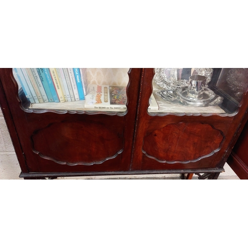 22 - Neat Edwardian Display Cabinet - C. 97cm W x 33cm D x 171cm H