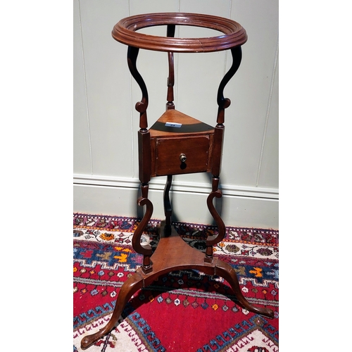 24 - Mahogany 3-Tier Wig Stand - C. 79cm H