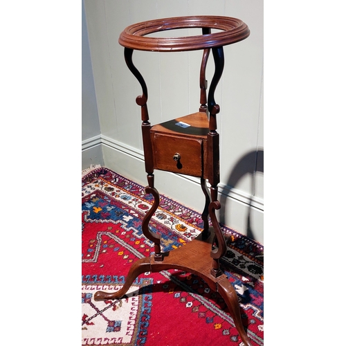 24 - Mahogany 3-Tier Wig Stand - C. 79cm H