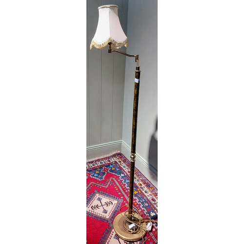 25 - Brass Swivel Head Standard Lamp - C. 158cm H