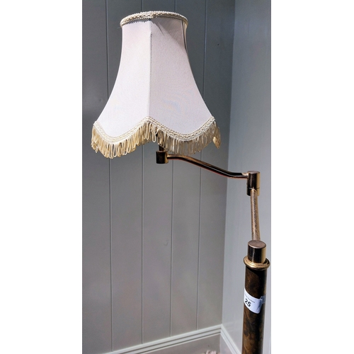 25 - Brass Swivel Head Standard Lamp - C. 158cm H