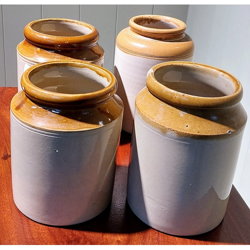 27 - 4 Earthenware Jars - C. 20cm H