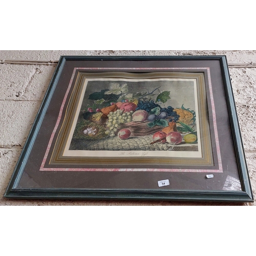 54 - Framed Still Life Print - C. 82cm W x 77cm H