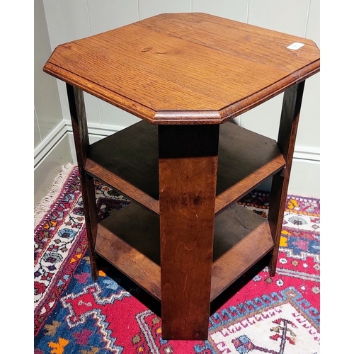 57 - 1950's Oak 2-Tier Occasional Table - C. 46cm W x 59cm H